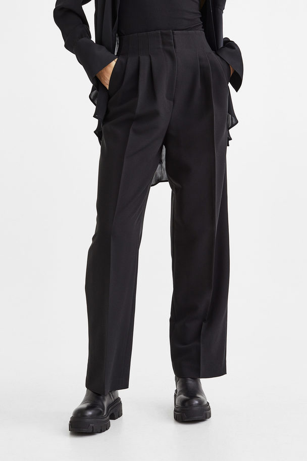 H&M High-waisted Tailored Trousers Black