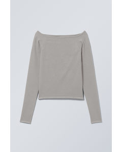 Off-shoulder Long Sleeve Grå