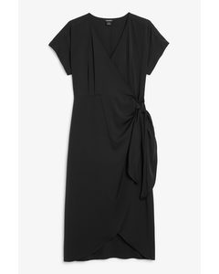 Wrap Midi Dress Black