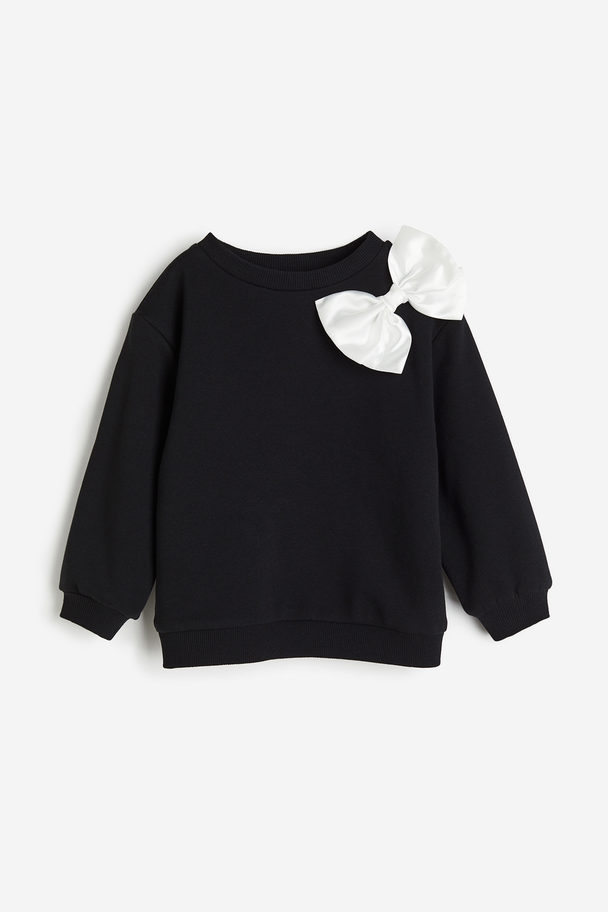 H&M Sweatshirt Black/bow