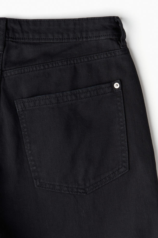 H&M Knielange Twillshorts Schwarz