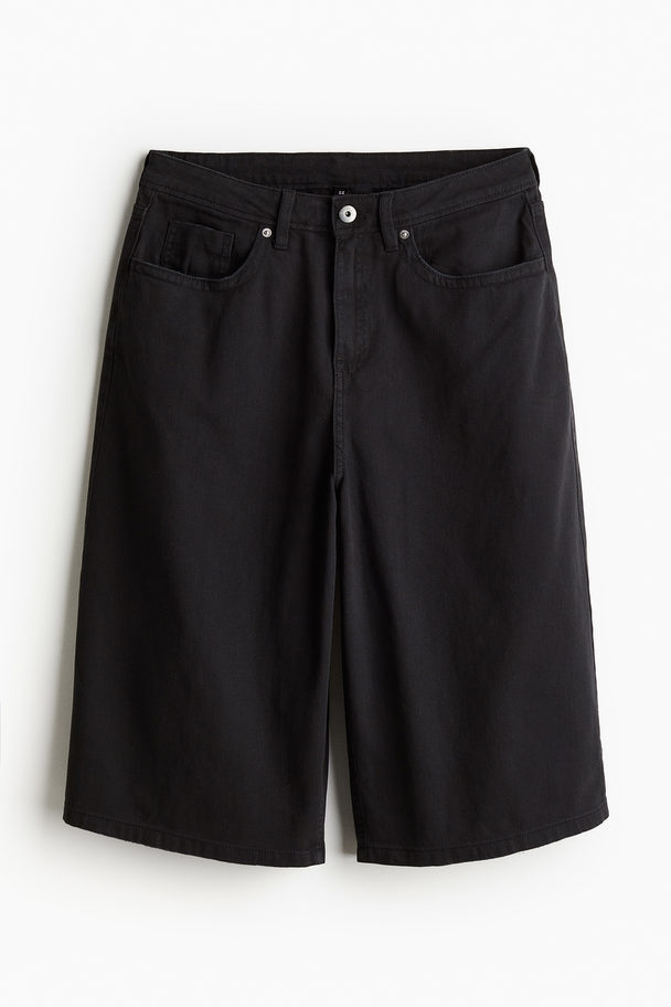 H&M Knielange Twill Short Zwart