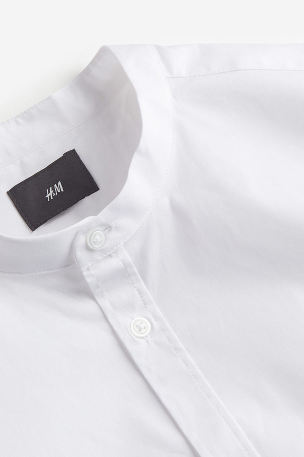 H&M Cotton Shirt Muscle Fit White