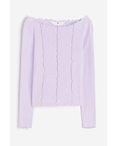 Overlock-detail Top Lilac