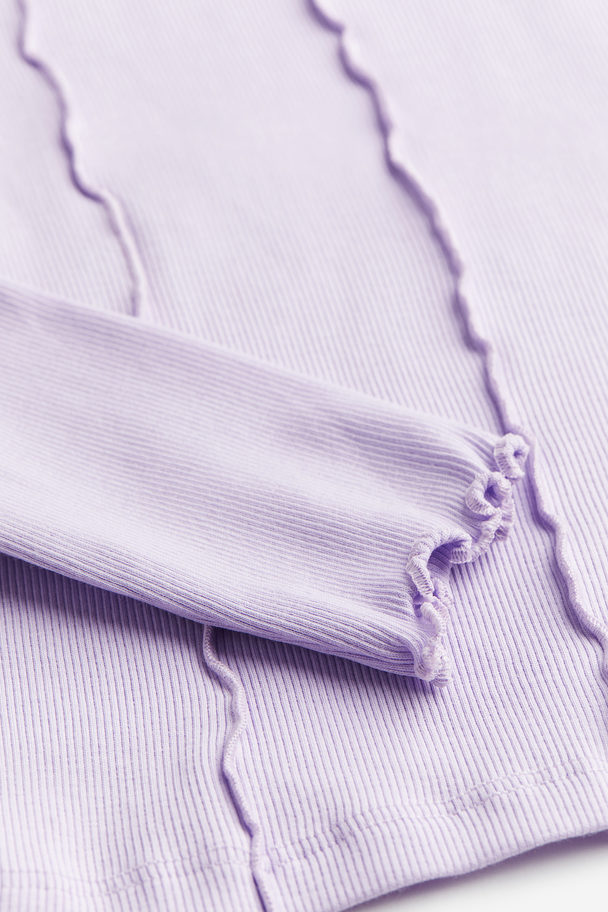 H&M Overlock-detail Top Lilac
