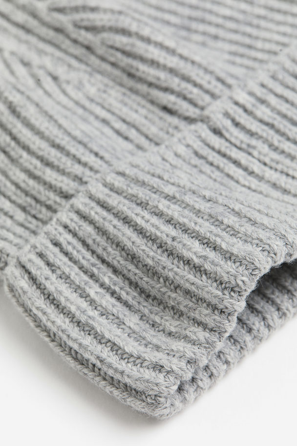 H&M Rib-knit Hat Light Grey