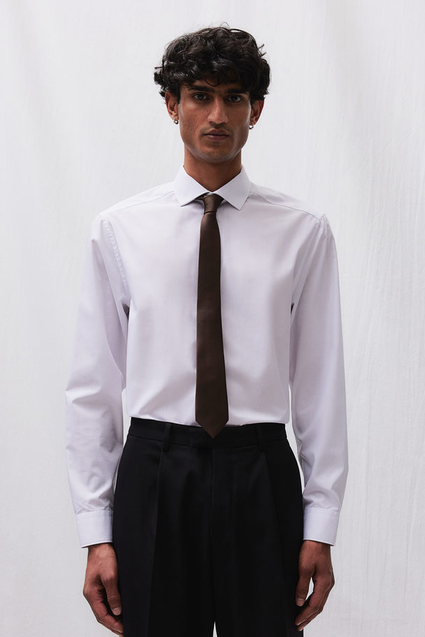H&M Coolmax® Skjorte Regular Fit Hvid
