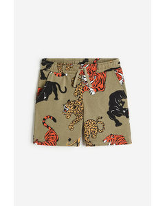 Pull On-shorts Kakigrøn/tigre