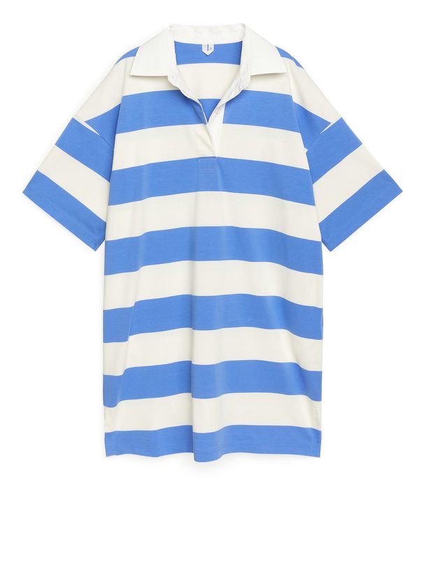 Arket Oversized Rugby Dress Blue/white