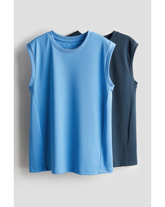 2-pack Drymove™ Sports Vest Tops Dark Blue/light Blue