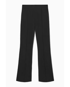 Pintucked Kick-flare Trousers Black