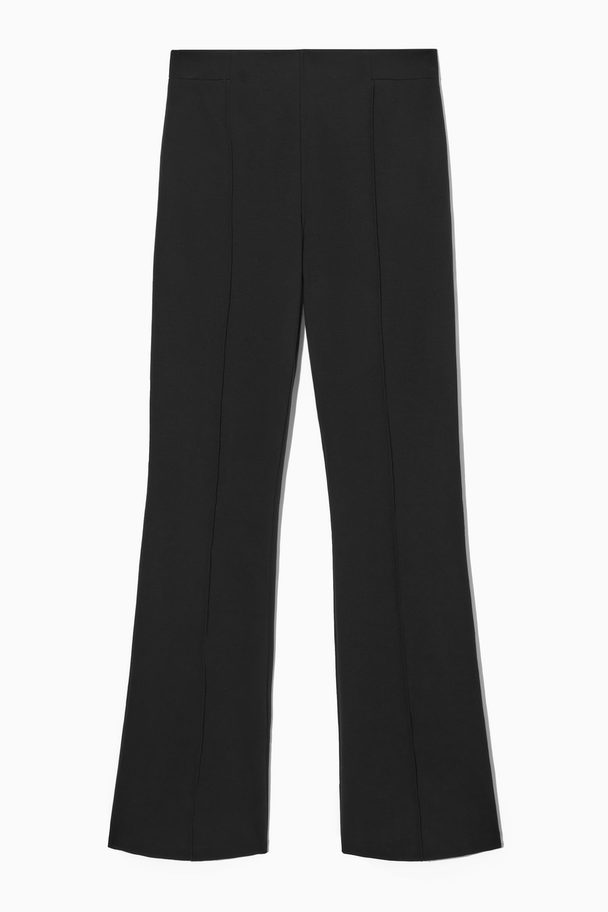 COS Pintucked Kick-flare Trousers Black