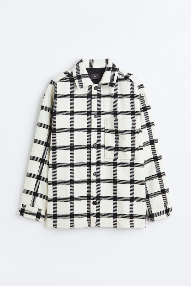 H&M Overshirt Relaxed Fit Wit/zwart