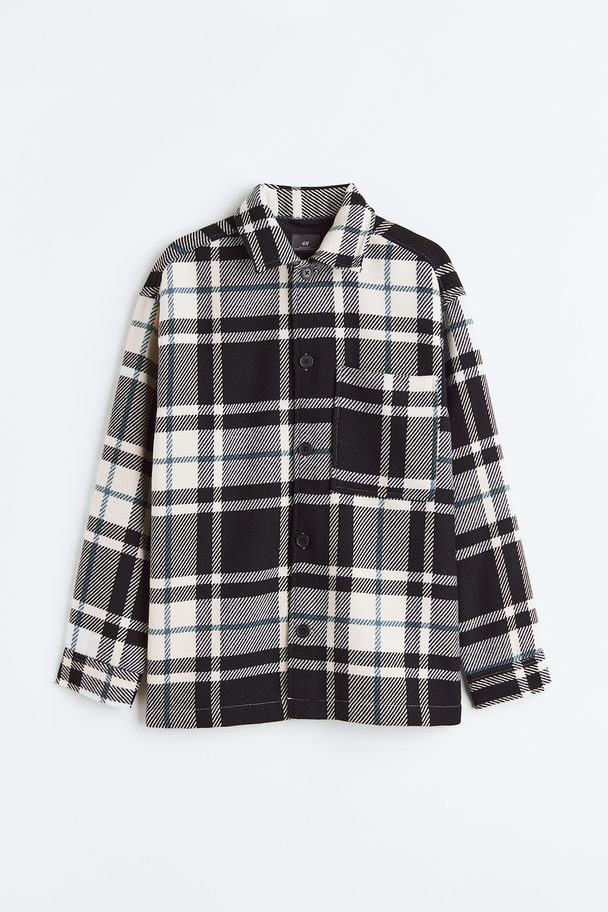 H&M Relaxed Fit Overshirt Black/white Checked
