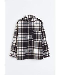 Relaxed Fit Overshirt Black/white Checked