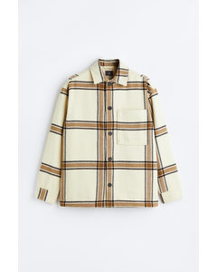 Relaxed Fit Overshirt Light Beige/checked