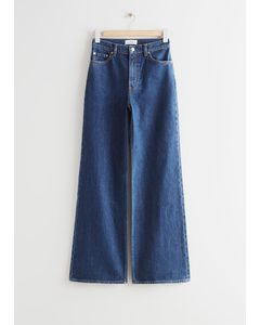 Wide Cut Jeans Mørkeblå