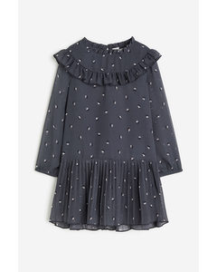 Chiffon Dress Dark Grey/floral