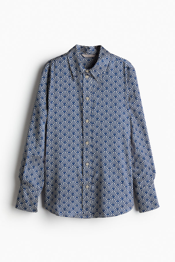 H&M Overhemdblouse Blauw/dessin