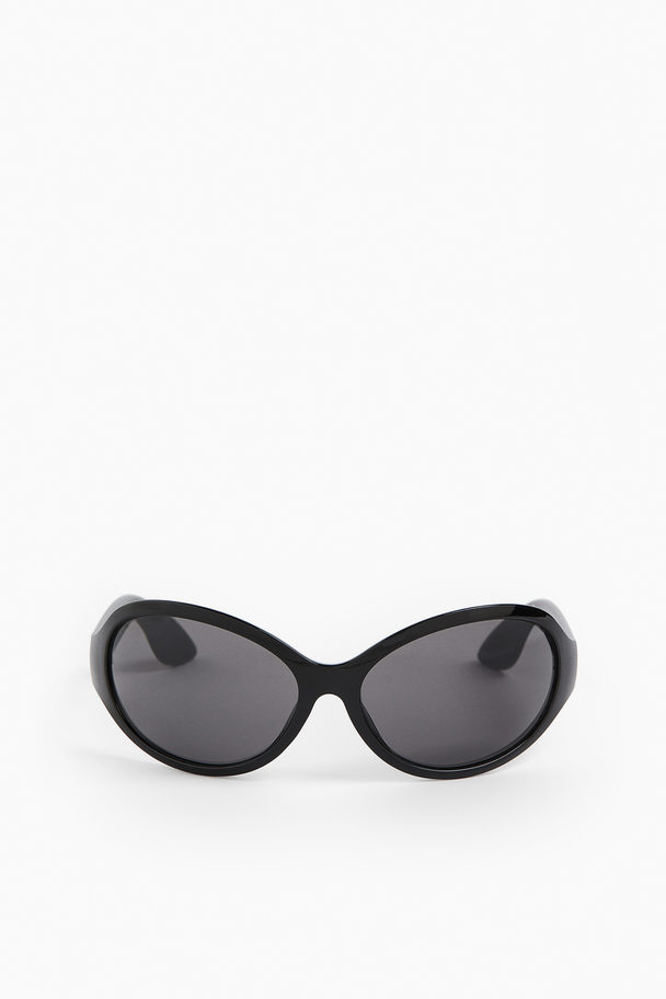 H&M Gerundete Sonnenbrille Schwarz