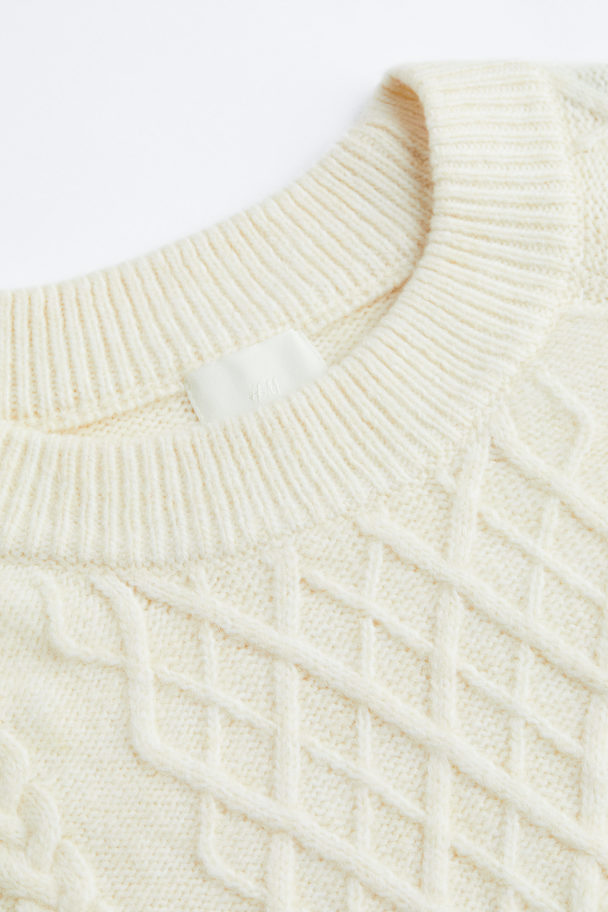 H&M H&m+ Cable-knit Jumper Cream