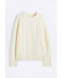 H&m+ Cable-knit Jumper Cream