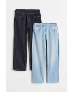 2-pack Superstretch Straight Fit Jeans Light Denim Blue/dark Blue