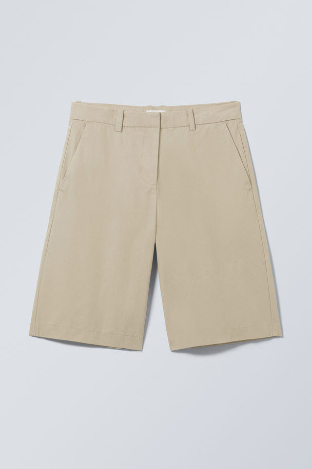 Weekday Chinoshort Met Knielengte Beige