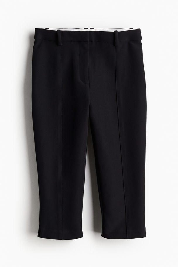 H&M Caprihose mit Bügelfalte Schwarz