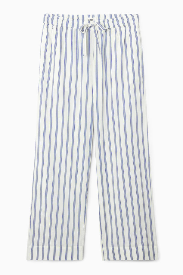 COS Striped Poplin Pyjama Trousers White / Blue / Striped