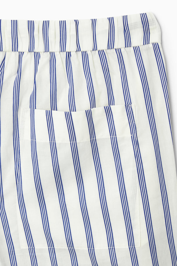 COS Striped Poplin Pyjama Trousers White / Blue / Striped