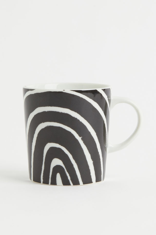 H&M HOME Patterned Porcelain Mug Black/patterned