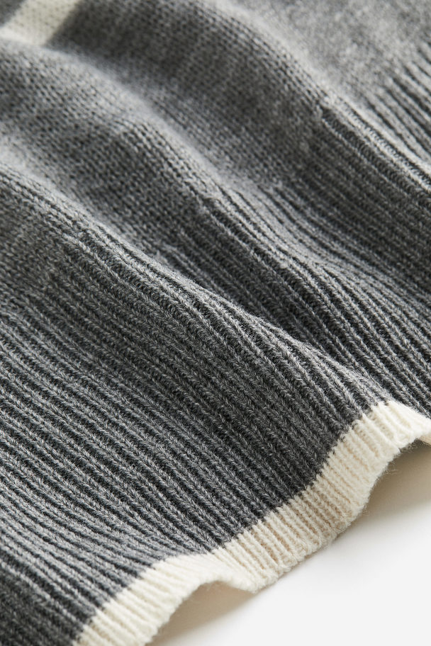 H&M Jumper Dark Grey Marl/striped