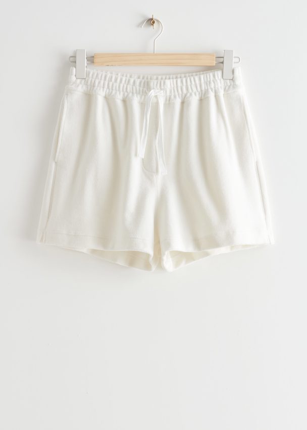 & Other Stories Relaxed Terry Shorts White