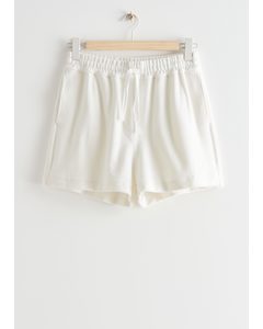 Relaxed Terry Shorts White