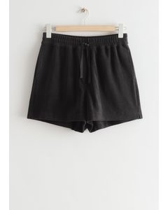 Relaxed Terry Shorts Black