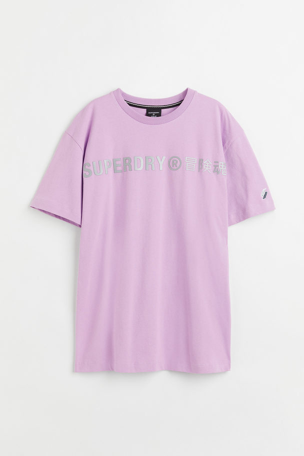 Superdry Code Cl Linear Loose Tee Lila