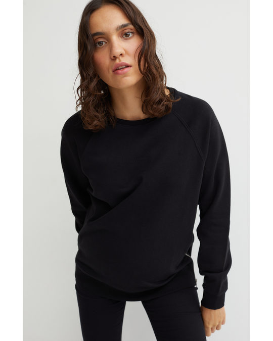 H&M Mama Zip-detail Sweatshirt Black