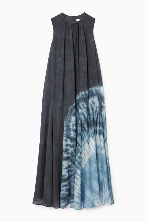 COS Gathered A-line Maxi Dress Navy / Blue