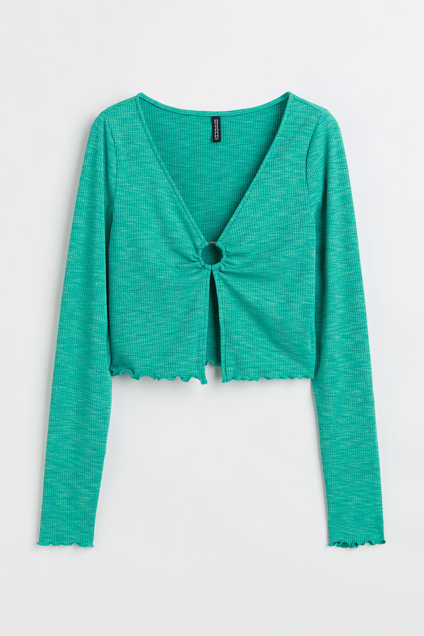 H&M V-neck Top Turquoise
