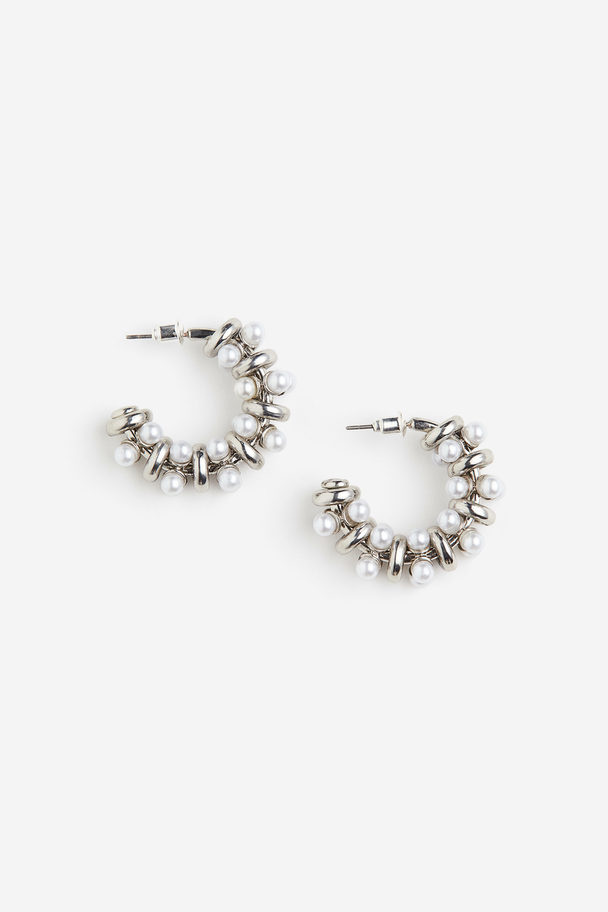 H&M Hoop Earrings Silver-coloured