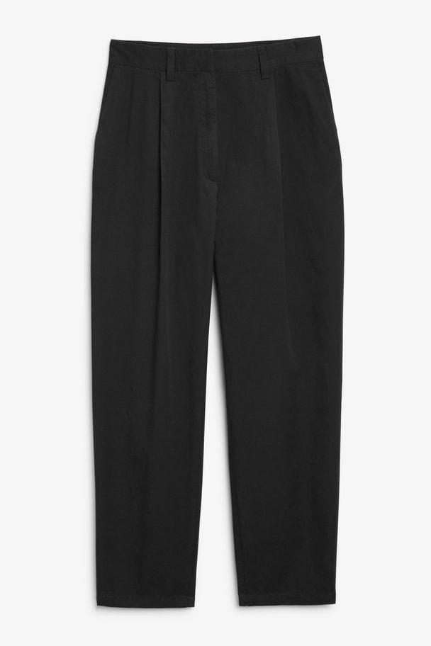Monki Chino Trousers Relaxed Black Black