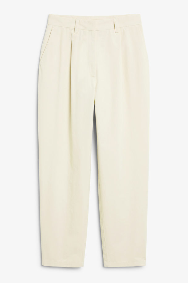 Monki Chino Trousers Relaxed Off-white Off-white