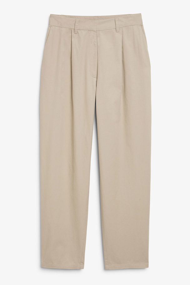 Monki Chino Trousers Relaxed Beige Beige