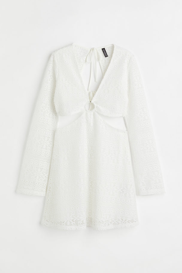H&M Cut-out Lace Dress White