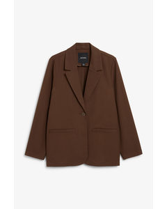 Brown Structured Single Breasted Blazer Brown
