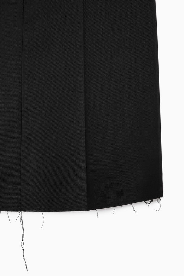 COS Deconstructed Wool-blend Midi Pencil Skirt Black
