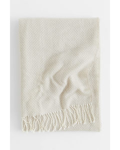 Wool-blend Blanket Light Beige/patterned