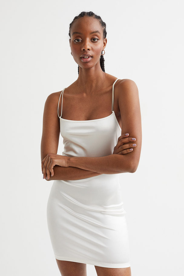 H&M Fitted Dress Natural White