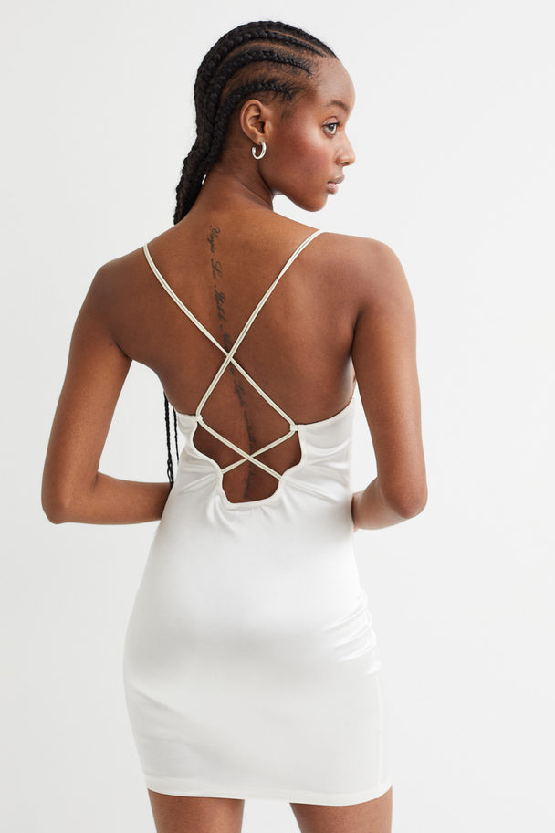 H&M Fitted Dress Natural White